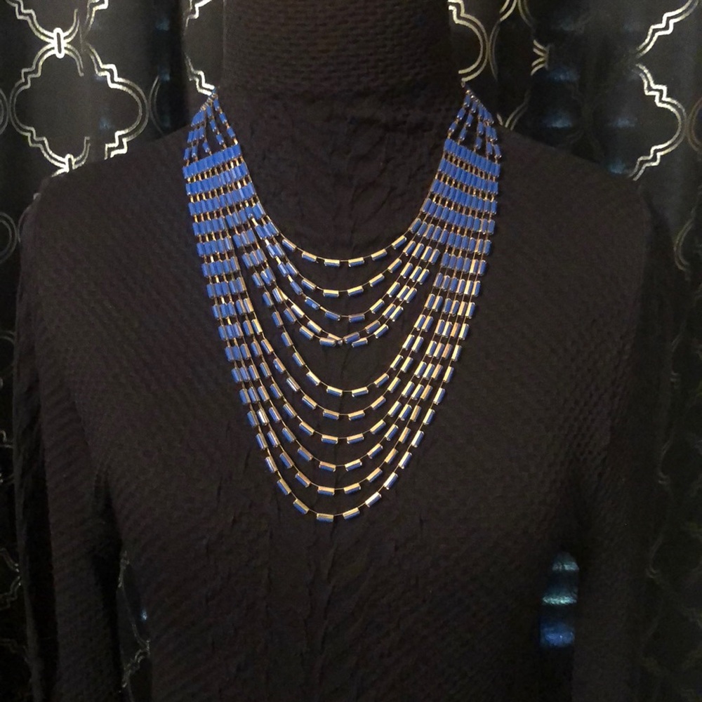 Thalia blue and gold stunning necklace